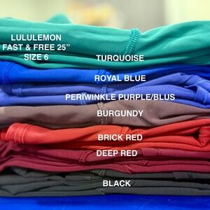 Lululemon fast and free leggings 25” size 6